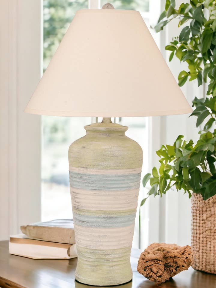 Summer Tall Ribbed Table Lamp for wholesale by Coast Lamp Mfg