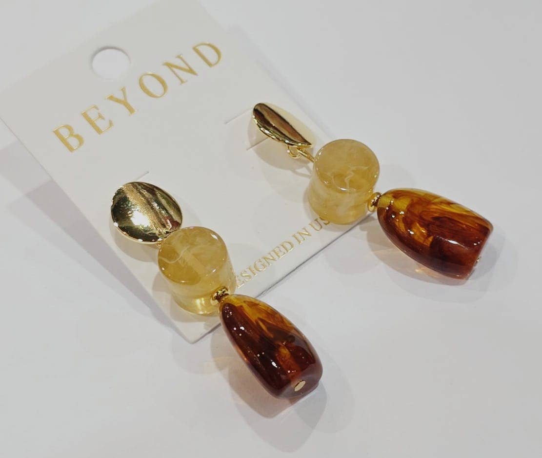 MBRG Resin Drop Earrings E-19911 for wholesale on Faire