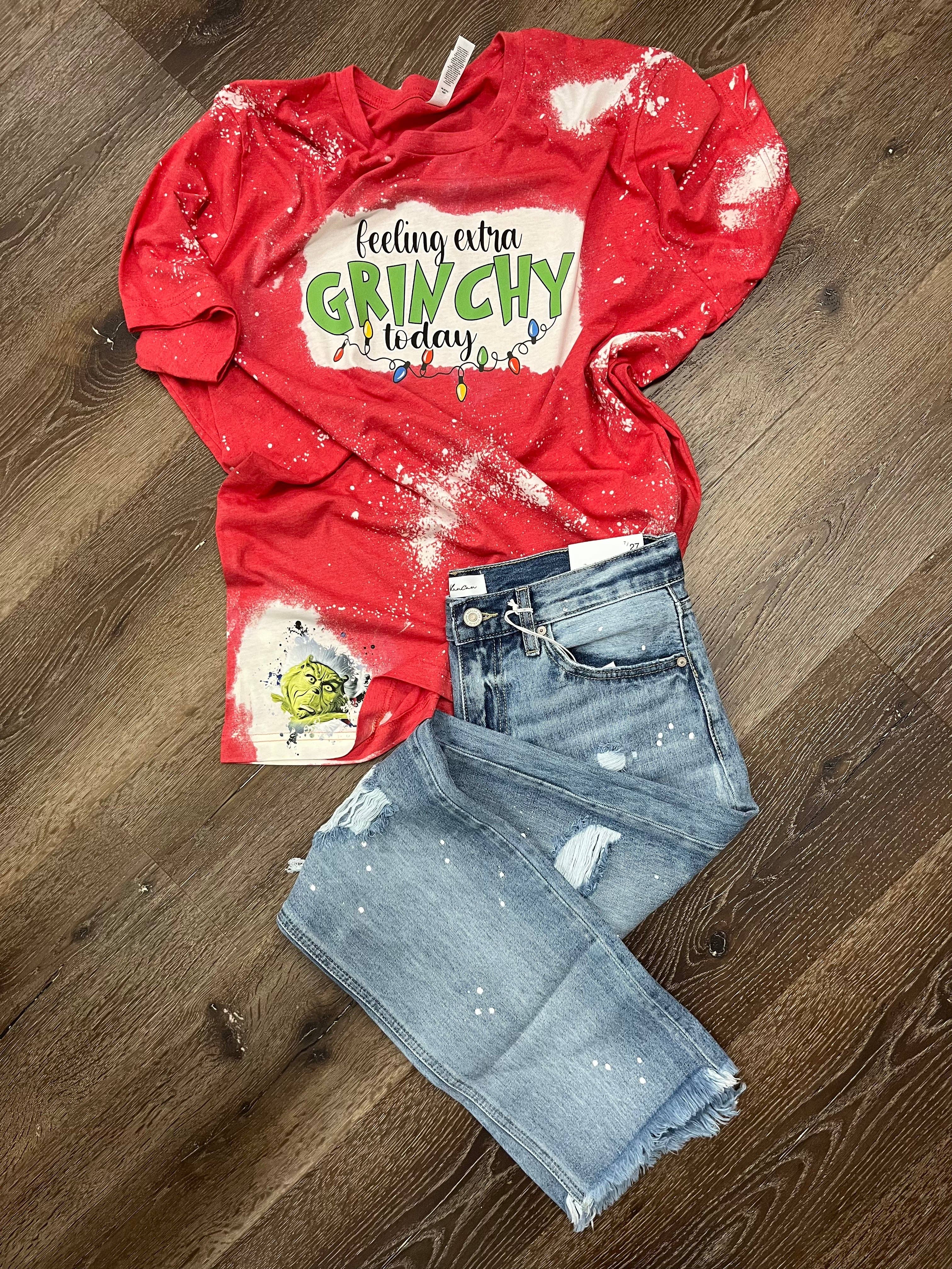 C&L Tees - Wholesale Screen Printed T-Shirt - Women's - Feeling Extra Grinchy Graphic Tee0