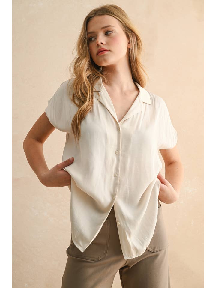 MIOU MUSE – Großhandel Hemd mit Button-down-Kragen – Damen – MMT1194 KNOPF-DOWN-HEMD MIT KAPPENÄRMELN5