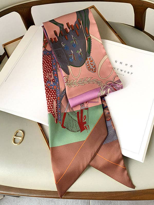 ShieldChic - Wholesale Scarf - Women's - Vintage Printed Contrast Color Silk Scarf2