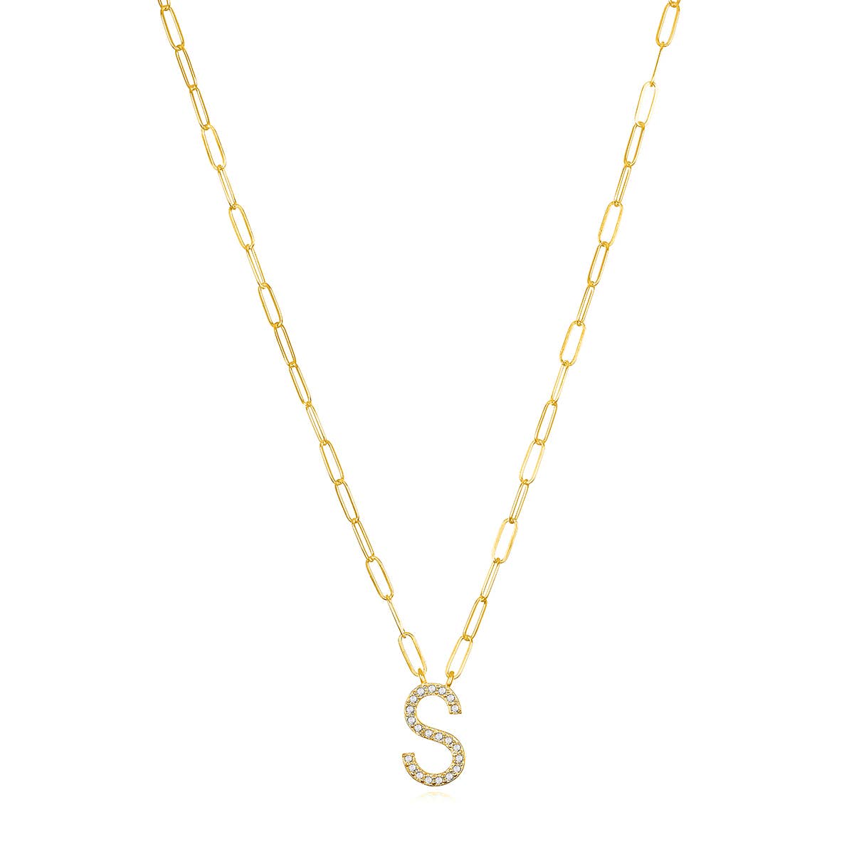 Amelia Rose Jewelry - Wholesale Pendant/Charm Necklace - Grand Diamond Initial Necklaces-All Letters Gold26