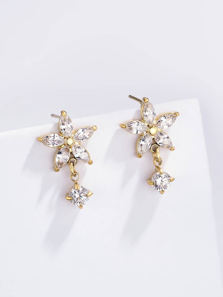 Stainless steel earrings 124AQ552 for wholesale by BYREN | ÉLINE L'ATELIER