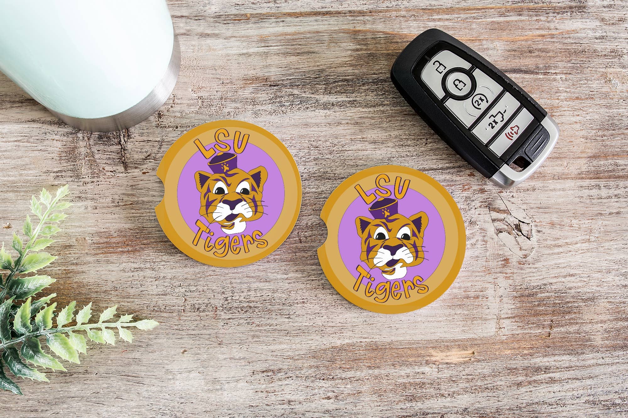 on the Bayou - Wholesale Car Coaster - Unisex - Lsu tigers inspired car coaster set2