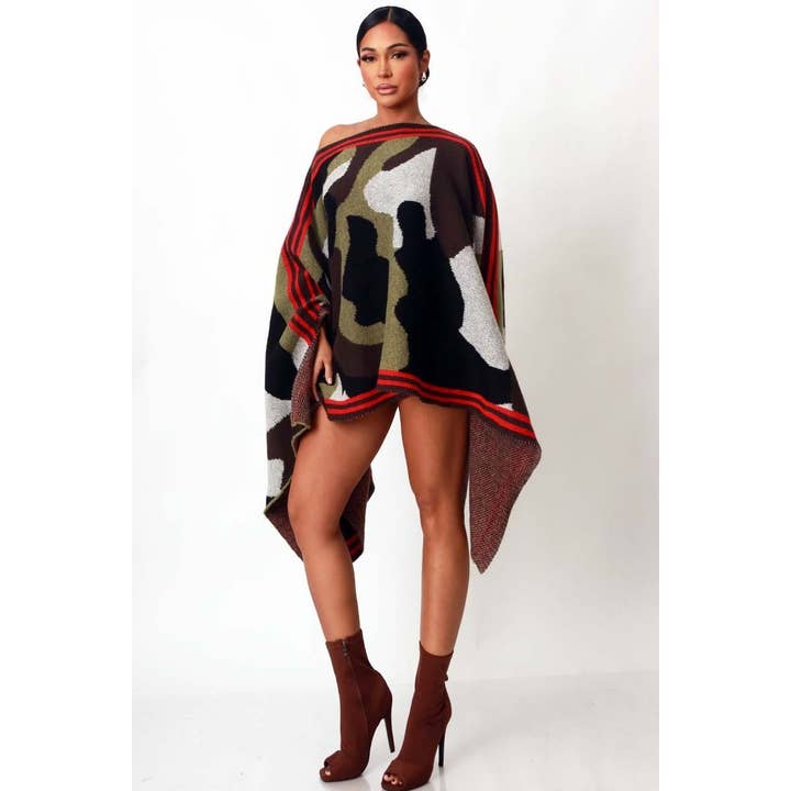 CAMUFLAJE Vestido de Chal con Estampado de Camuflaje de venta al por mayor en Faire3