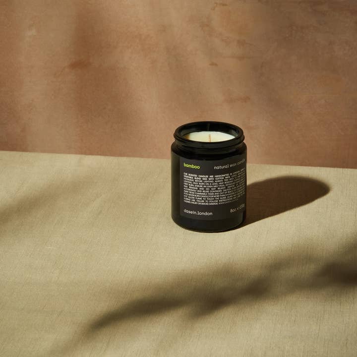 Bamboo natural wax candle (230g) for wholesale by dasein