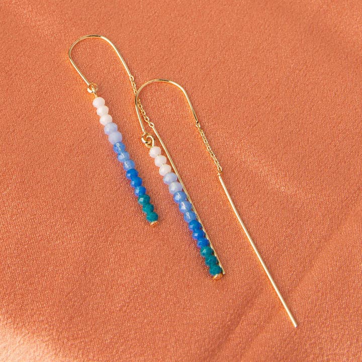 Wild Spirit Beaded Chain Threader Drop Earrings for wholesale by Elsie & Zoey