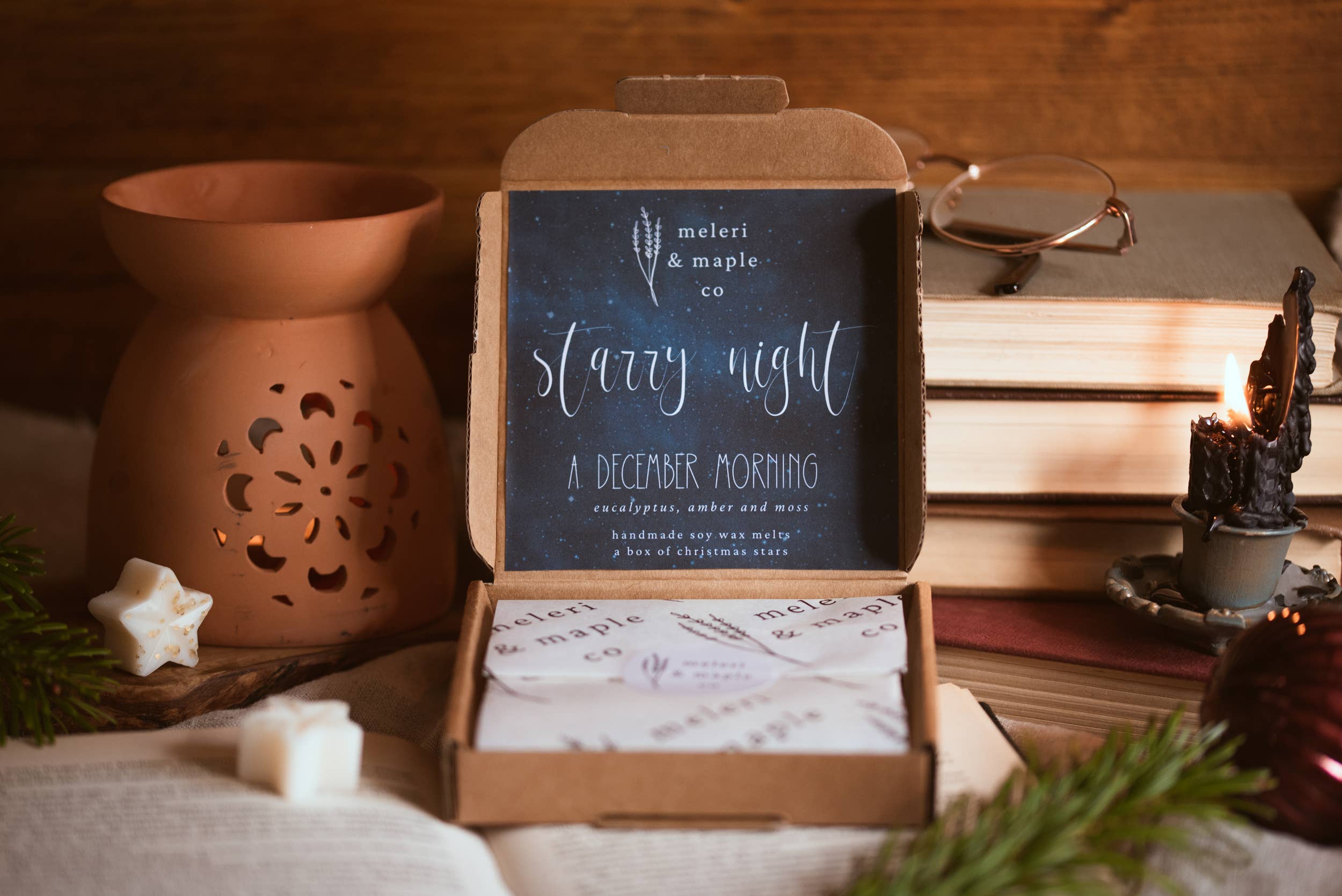 Meleri and Maple Co – wholesale Wax melt – Starry Night - A Box of Christmas Star Wax Melts / Winter3