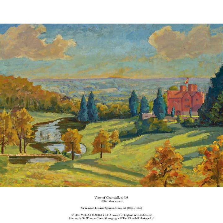 Vista di Chartwell, c1938 di W S Churchill - Stampa d'Arte Fine per la vendita all'ingrosso da parte di Ganymed Press