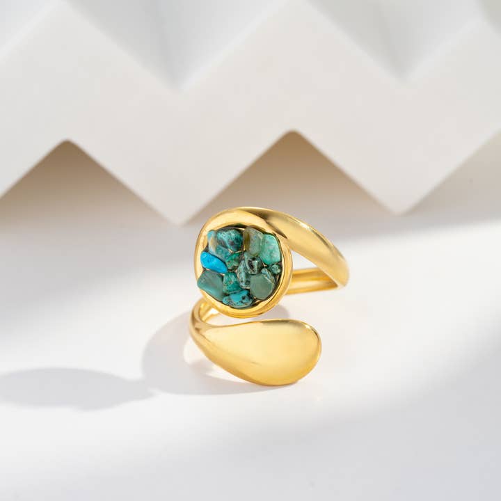 COSMOS - Wholesale Cocktail/Statement Ring - Modern stainless steel ring adorned with small stones