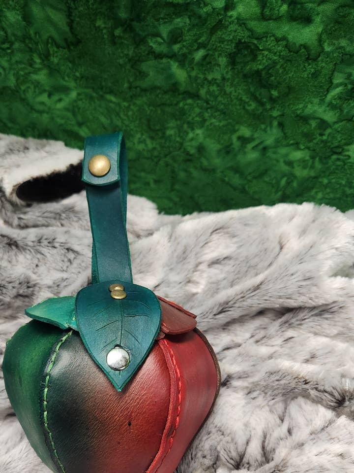 Apple Leather Pouch for wholesale by Crimson Knight Leatherworks LLC