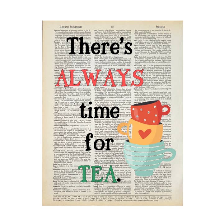 There is always time | Dictionary Print | Vintage Book Art for wholesale by Bookish Birds