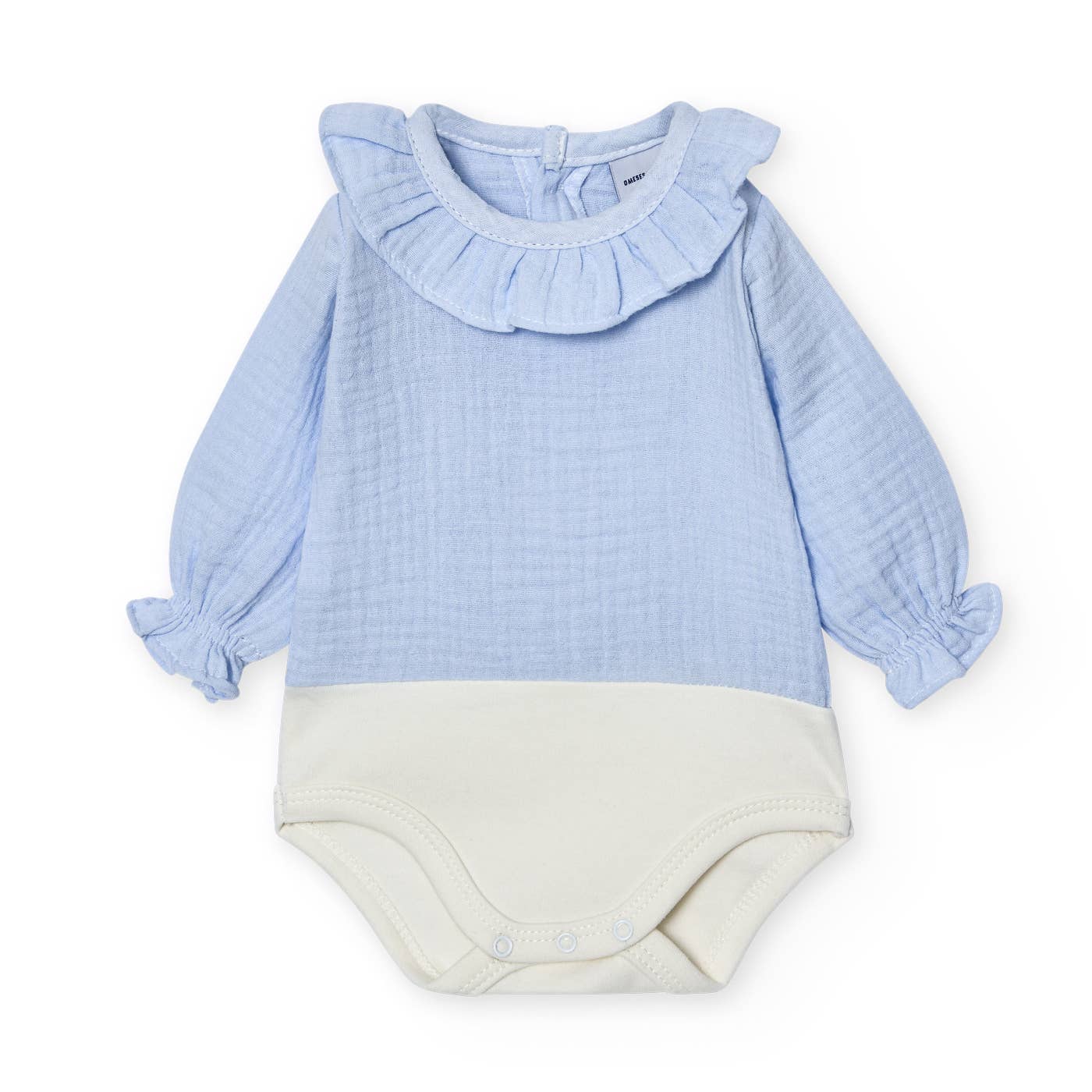 Babidu – Bodysuit - Bebé por atacado – Body de bebê Bambula com gola franzida4