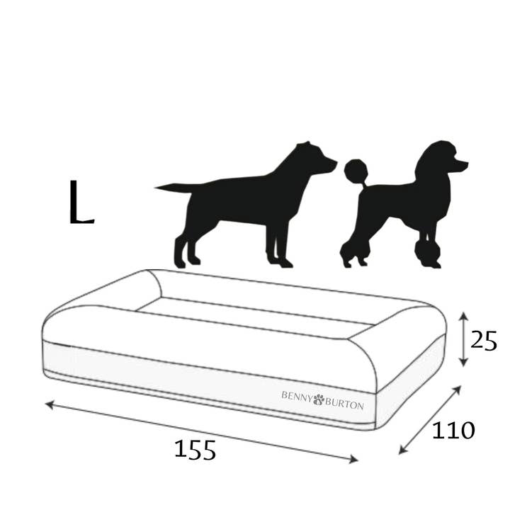 white Washable dog bed L orthopedic with visco foam for wholesale on Faire1