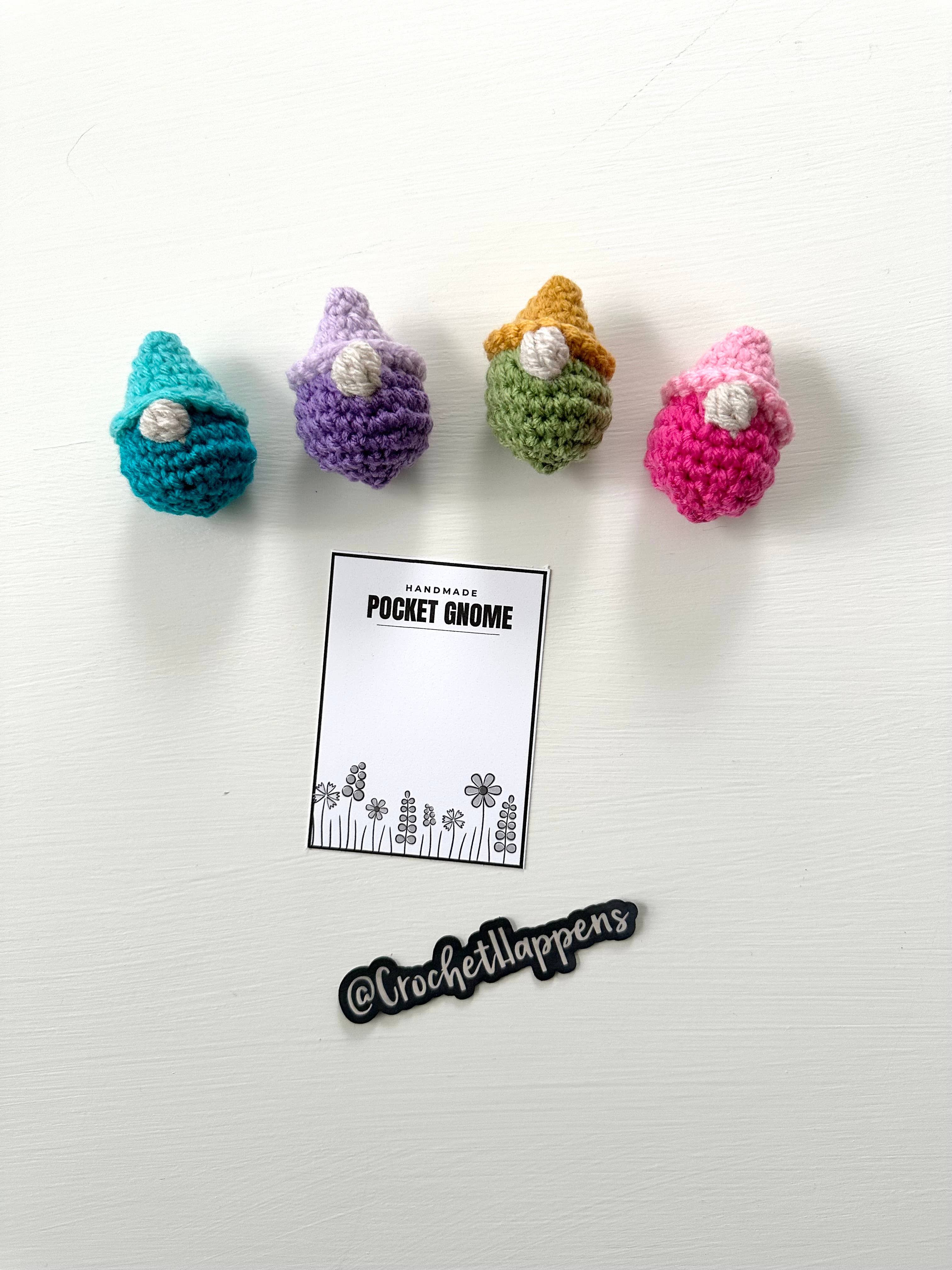Crochet Happens - Wholesale Decorative Tabletop Object - Pocket Gnomes - Set of 4 - Made to Order5