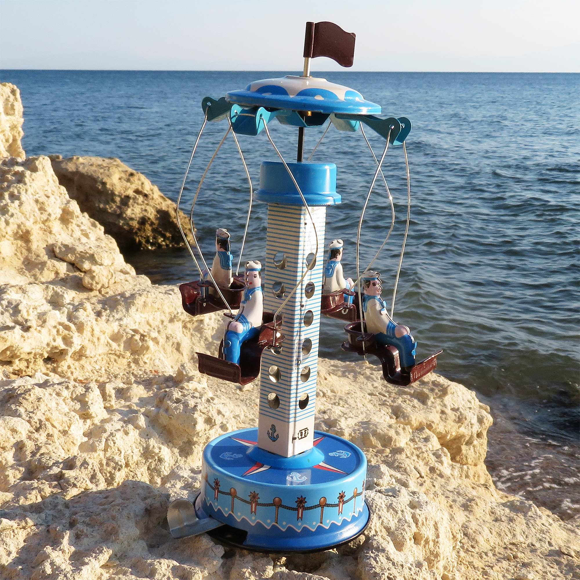 Tribal Trade GmbH - Wholesale Classic Toy - Kids - Tin toy carousel with sailor carousel6