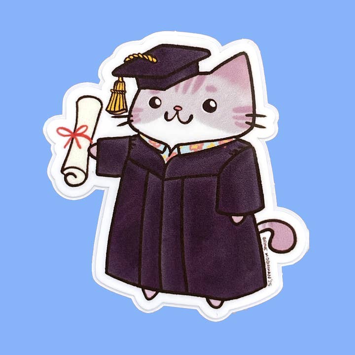 Autocolante Vinil Gato de Graduação por atacado de Brave Moonman
