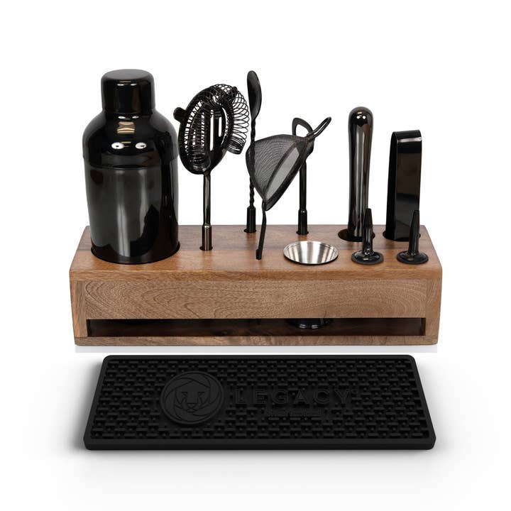 Mango Wood Old Fashioned Bar Set, (Mango Wood) for wholesale on Faire7