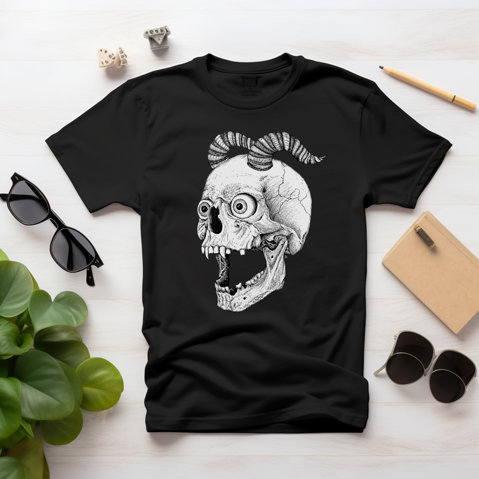 Hannah Kate Makes – wholesale T-shirt (graphic) – unisex – Screaming Skull T-shirt - Black - 100% Cotton - Reg/Fitted27