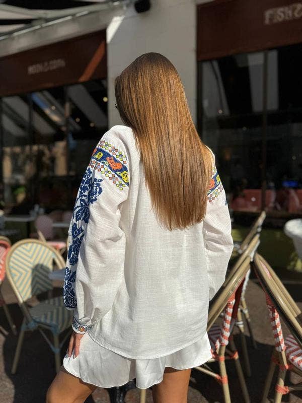 miglo - Wholesale Blouse - Women's - Colorful Embroidered Blouse, Ethnic Embroidery Shirt