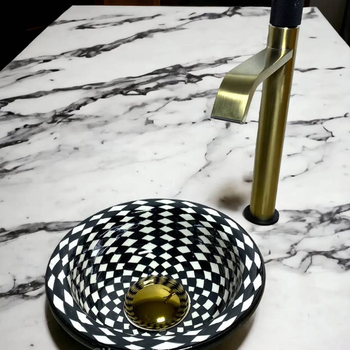 Moroccan Sink - Wholesale Bathroom Accessory Set - Évier marocain noir et blanc
