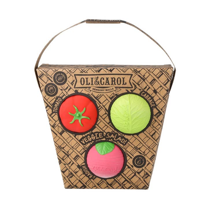 Balles sensorielles pour bébé à la salade de légumes pour la vente par Oli & Carol