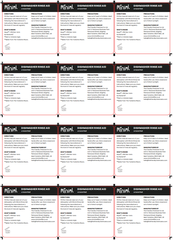 Miniml – wholesale Craft supplies – Miniml Safety Label Sheet - 12 x Labels (MIN217)30