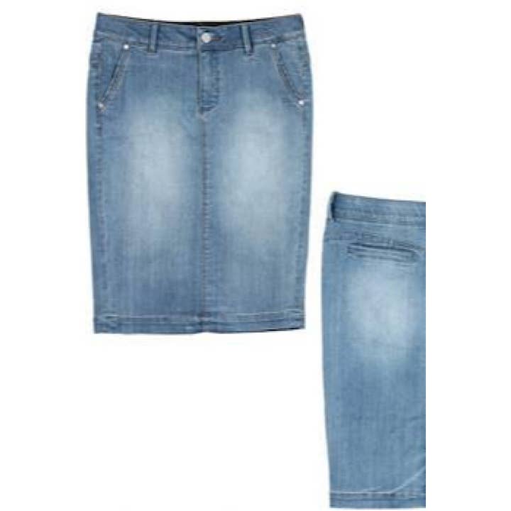 Curve Market - Wholesale Skirt - Women's - PLUS SIZE DENIM PENCIL SKIRT3