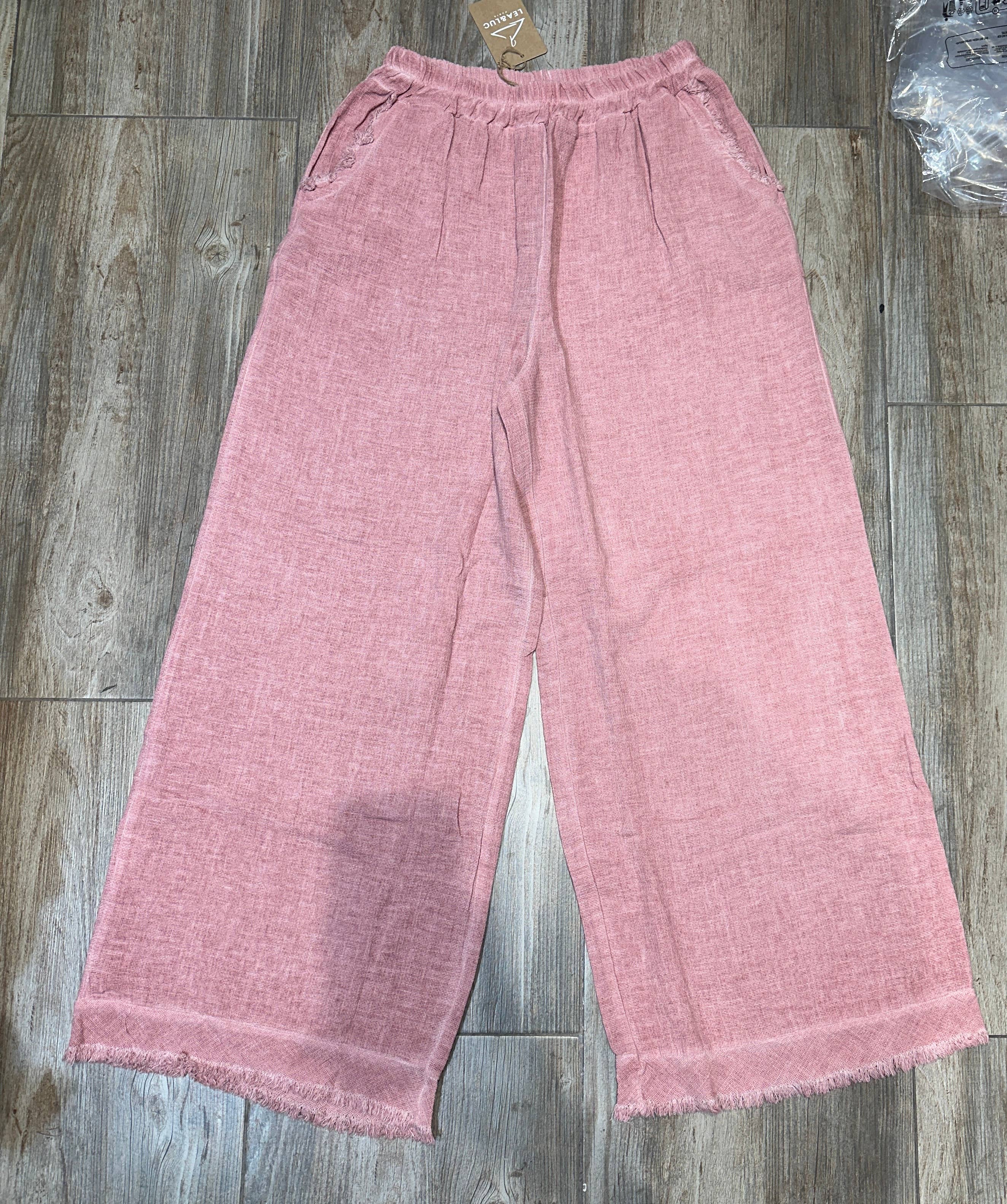 LÉA & LUC – Calças - Mulher por atacado – Calças em 50% Linho 50% Algodão REF. 933935