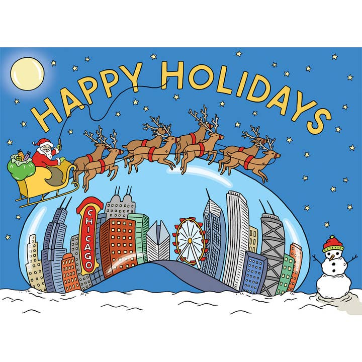 Chicago Bean Happy Holidays Christmas Cards - Boxset for wholesale by THE FOUND