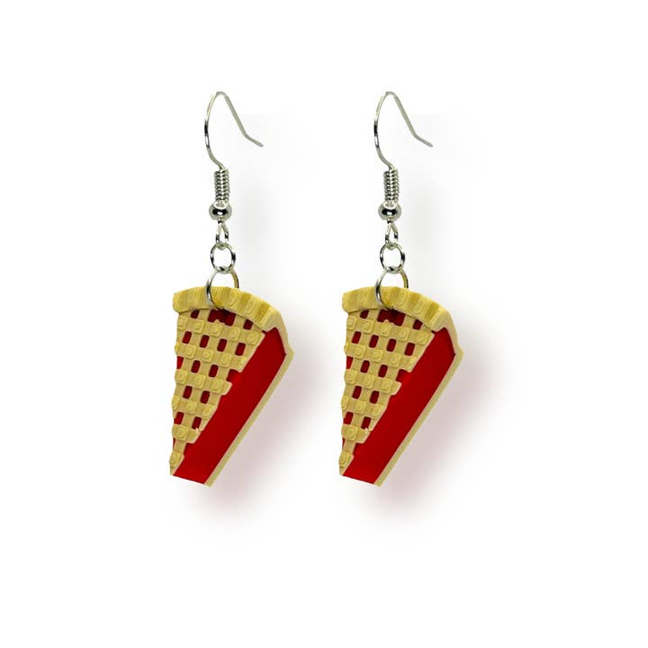 Guerrilla Charm - Wholesale Dangle Earrings - Cherry Pie Earrings with Lattice Top