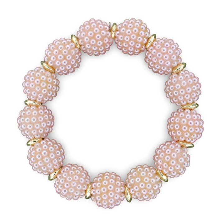 Pearl Cluster Bracelet - Light Pink for wholesale by Traci's Beads
