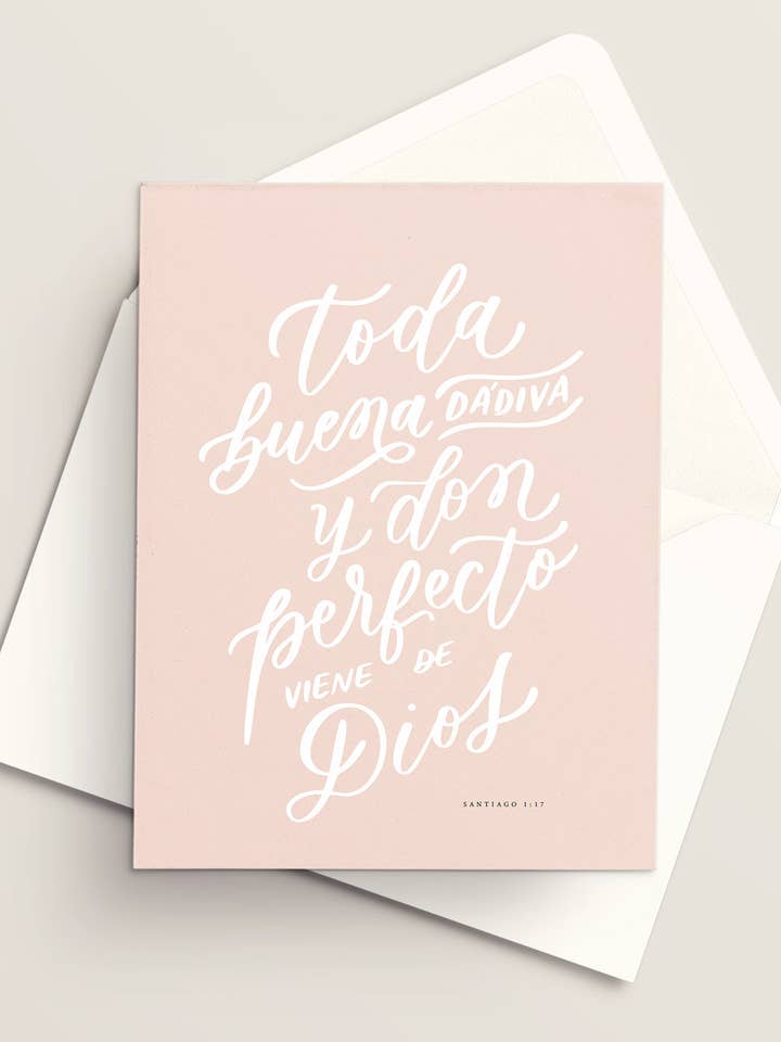 Toda buena dádiva (Santiago 1:17) | Tarjeta cristiana | Tarjeta hecha a mano | Tarjeta de fiestas | Tarjetas navideñas | Navidad 2025 | Basada en la fe for wholesale by Vivi Furlong