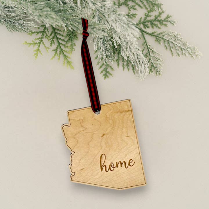 Ornamento de Natal do Arizona Home Script por atacado de Woodlander Workshop
