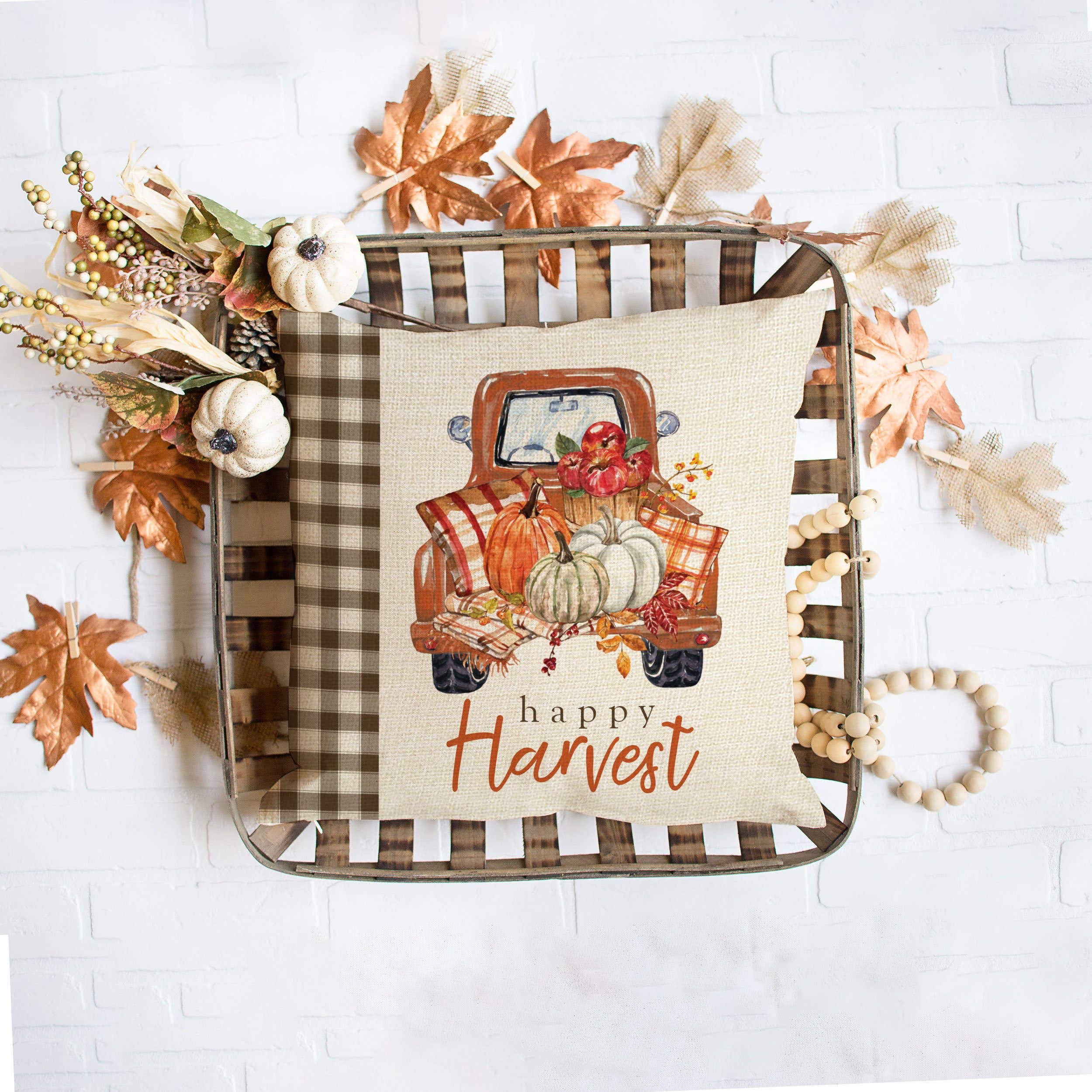 ZA Handmade Wholesale - Wholesale Throw Pillow Cover - Halloween pillowcase | fall rustic truck pillow cover fall3