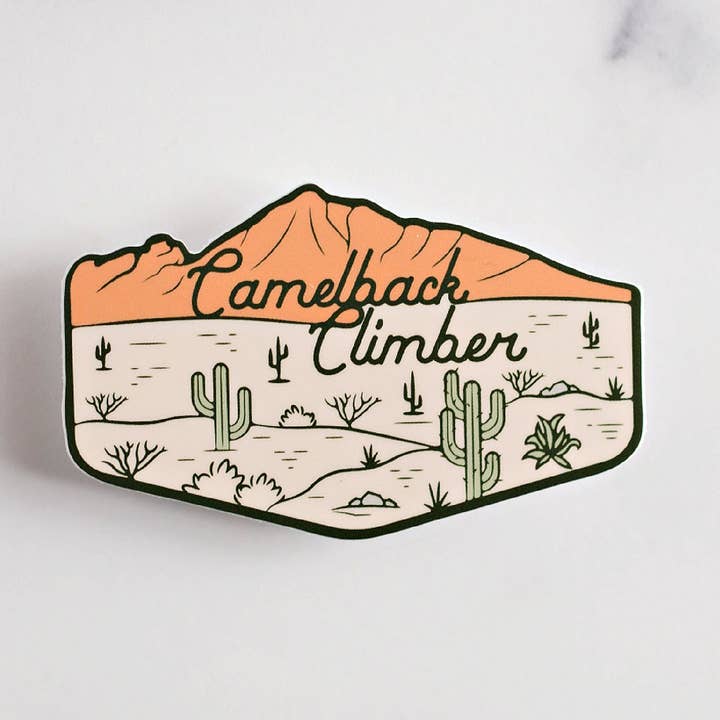 Camelback Mountain Climber Vinyl Sticker for wholesale by Click Bloom