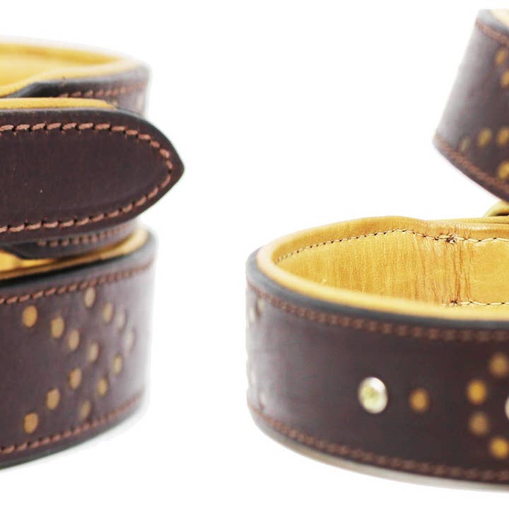 Collier pour chien chiot en cuir véritable doux rembourré 60AA254 pour la vente par Challenger