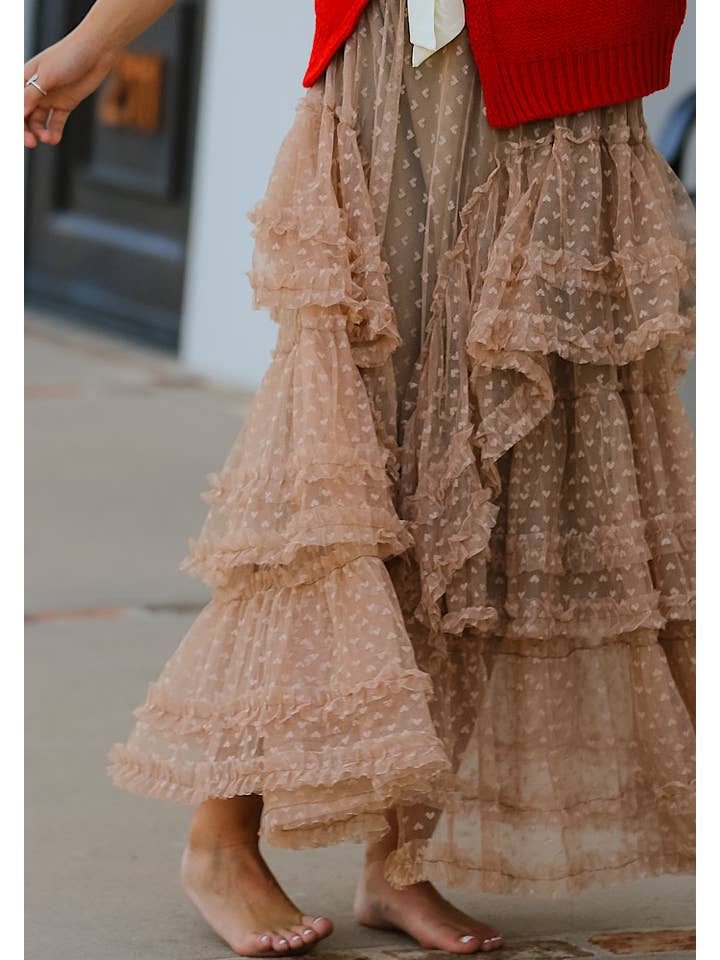 Miss Sparkling - Wholesale Skirt - Women's - Mesh ruffle maxi skirt8