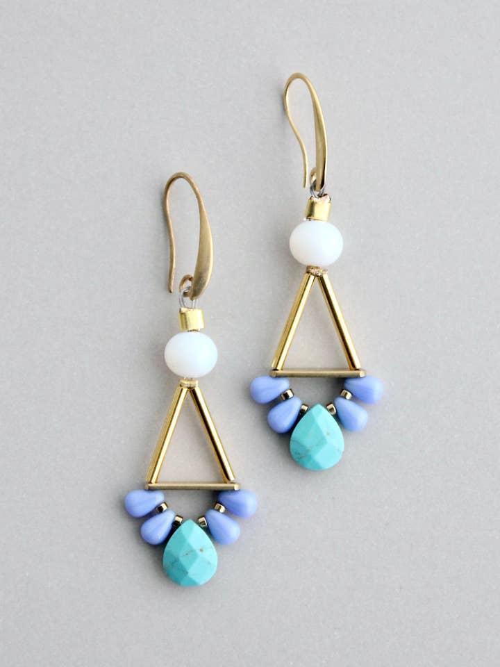 GNDE48 turquoise, lavender, and white earrings for wholesale by David Aubrey Jewelry