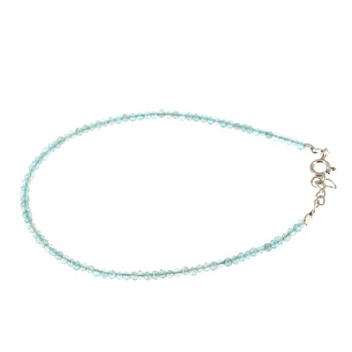 Faceted Aquamarine Bracelet with Clasp & Arg Chain for wholesale by Artisans de Madagascar