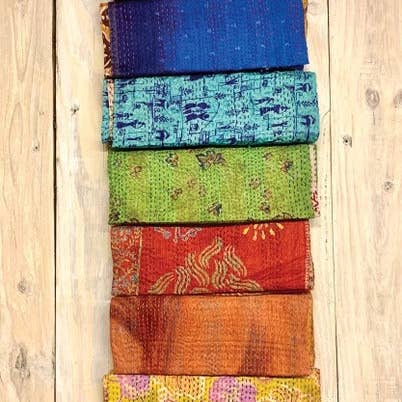 PEI - Wholesale Scarf - Women's - Kantha Silk Sari Scarves2