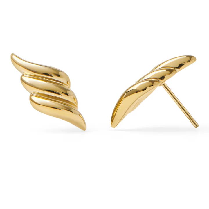 HoopLa - Wholesale Stud/Post Earrings - Frigg- Sky Wing Stud Earring- Stainless Steel Waterproof2