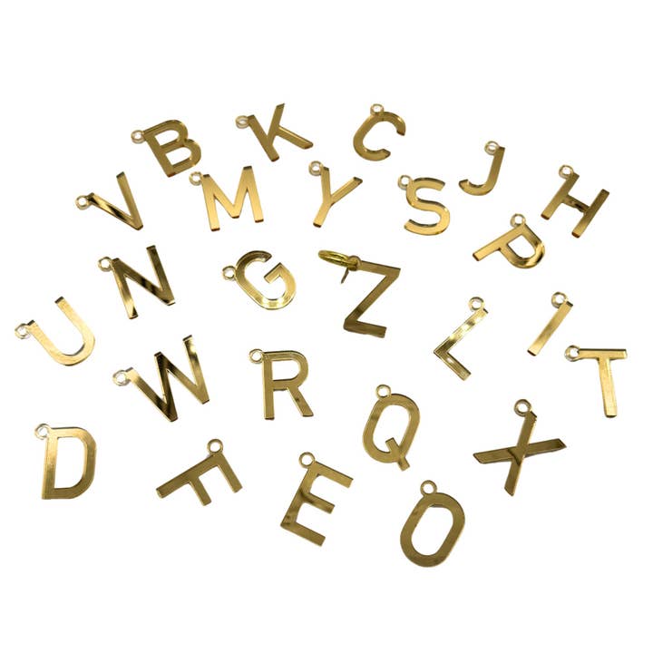 Acrylic Initial Charms- Mod with O lever ring for wholesale by Sarahndipity Shop