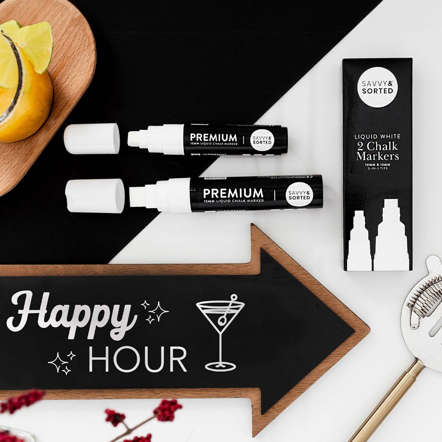 Savvy & Sorted - Wholesale Chalk - Large White Chalk Markers - 10mm & 15mm1