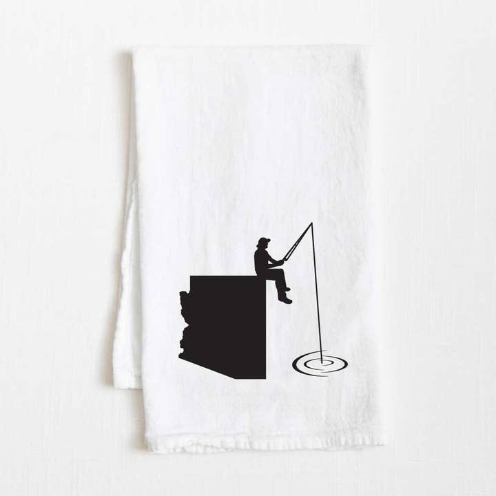 Arizona Fishing State Flour Sack Kitchen Towel - 36” x 32” for wholesale by Towel Town