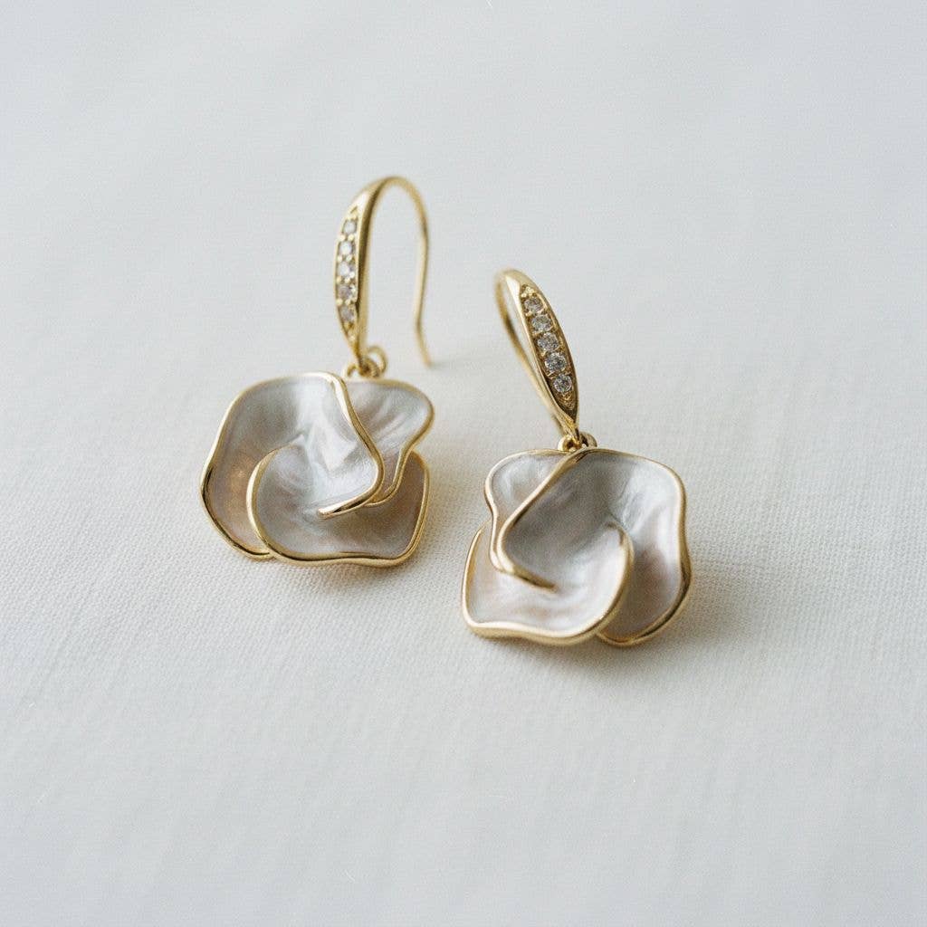 Ellemadera - Wholesale Dangle Earrings - Handmade Enamel Camellia Flower Dangle Earrings1