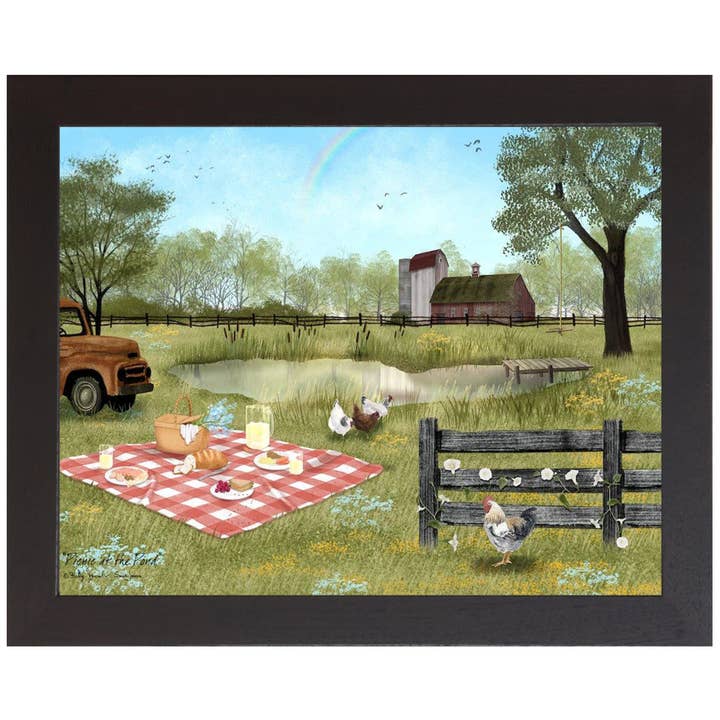 Picnic At The Pond By Artist Billy Jacobs for wholesale by Summer Snow Art