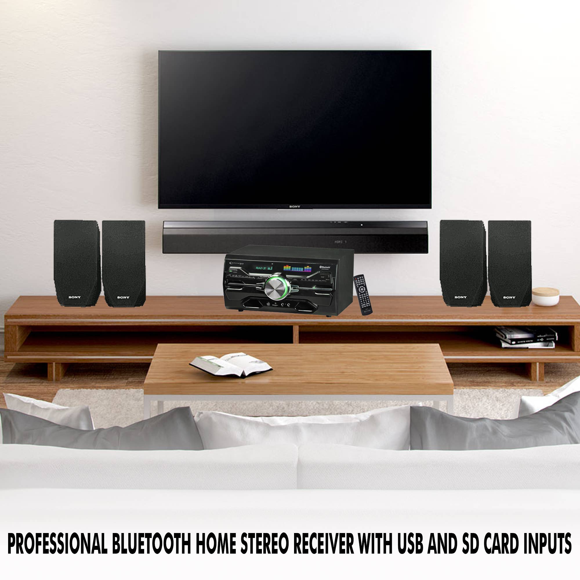 Technical Pro - Wholesale Speakers - 4000W Bluetooth Home Audio Receiver with Built-in DVD Player1