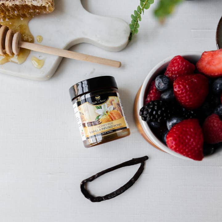 Built by Bees - Wholesale Honey - Honey Pot Vanilla Infused Honey 3 oz