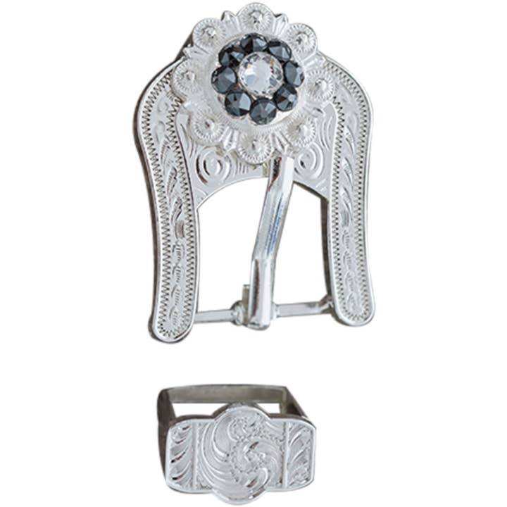 Rodeo Drive - Wholesale Craft Supplies - Bright Silver Jet & Clear Crystal Conchos - Sizes from 1"- 3" and Buckles